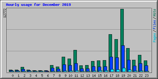 Hourly usage for December 2019